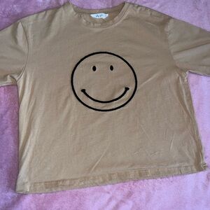 Molly Green Tan Smiley Face T-Shirt
